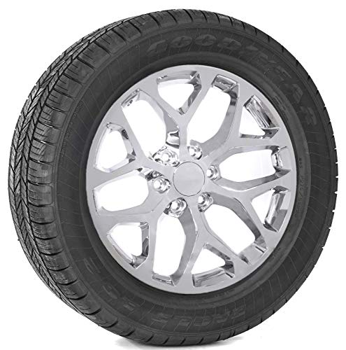 Front Park Assist Indicates Object Detected When In A Reverse Turn With Wheels Turned At Or Near Lock - 2016-2017 Cadillac CT6 5 20' Chrome Snowflake Replica Rim with 275/55R20 Tires Wheels Includes TPMS sensors and 24 Lug Nuts fits 2001-2026 Chevy Silverado Tahoe Suburban fits 2001-2026 GMC Sierra Yukon Denali SET of 4
