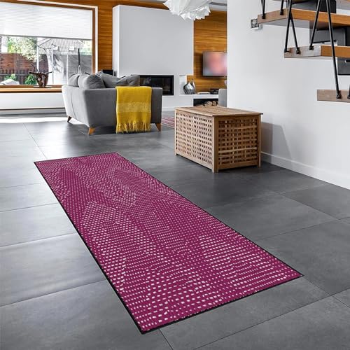 Tapis pourpre 100x430 cm au design élégant et absorbant pour sublimer votre entrée