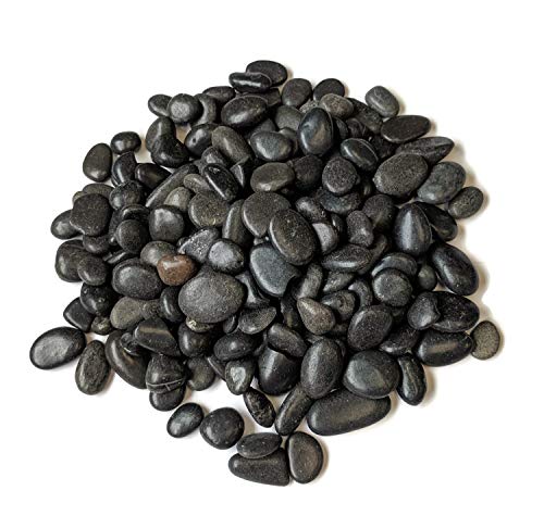 Midwest Hearth Natural Decorative Polished Black Pebbles 3/8" Gravel Size (5-Lb Bag) #TOP2