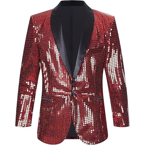 Veste à paillettes pour homme dore coupe ajustee costume chic de fete