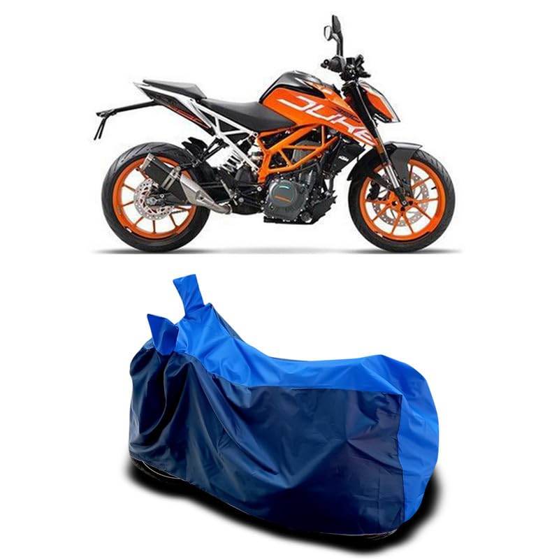 Image of DUFFEL-Two Wheeler Bike Body Cover Compatible for KTM 390 Duke Bs6 Heat Protectio /UV-Rays /Birds Dropping /DustProof /Waterproof All Variants [Nevay Blue]