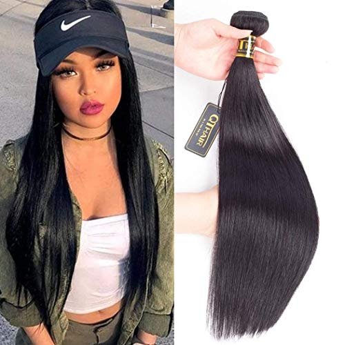 QTHAIR 12A Indian Straight Human Hair Bundles(28",100g,Natural Black) 100% Unprocessed Indian Virgin Straight