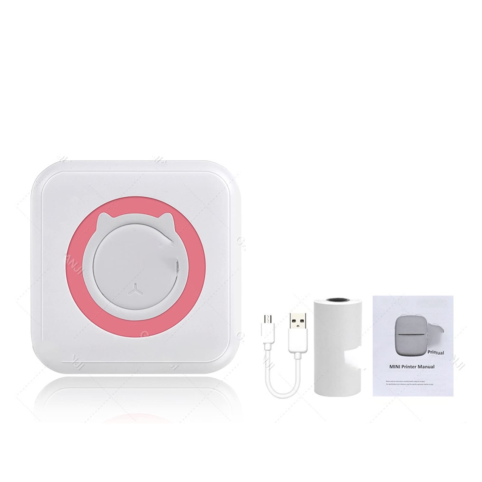 Miniaturowa drukarka etykiet samoprzylepnych, przenośna Bluetooth, kieszonkowa do drukowania zdjęć, 58 mm(Pink C Printer)