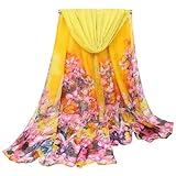 FAIRYGATE Schal Mädchen Tuch Damen Sommer - Blumen Halstuch Stola Damenschal Leicht Elegant 17248