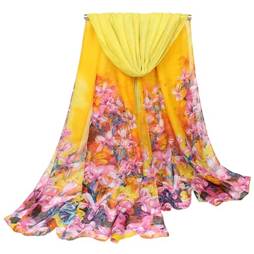 FAIRYGATE Schal Mädchen Tuch Damen Sommer - Blumen Halstuch Stola Damenschal Leicht Elegant 17248