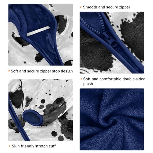 Cute Cow Country Animal Toddler Fleece Jacket Girl Boys Hooded Fleece Jacket Coat Warm Outwear Zip-up 3-10T3