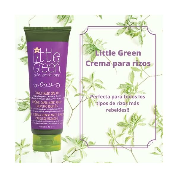 Little Green Kids Curly Hair Cream, Anti Frizz, Nourishing Curl Cream for Kids, Styling Curl Defining Cream, Gentle for All Hair Types and Sensitive Skin