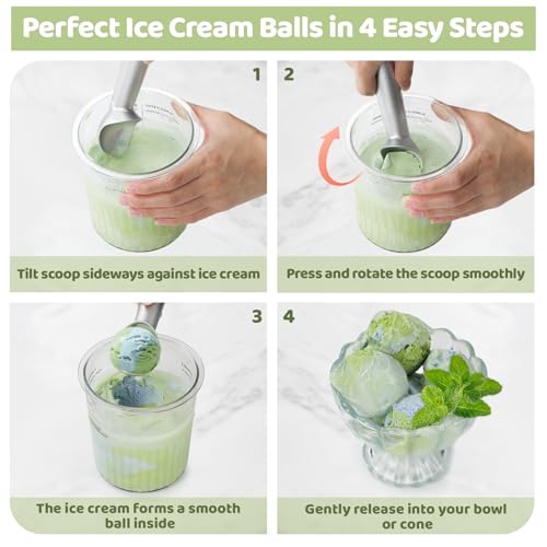 Nepfaivy Non-Stick Ice Cream Scoop Set - 2 Pieces, 18cm - Image 4