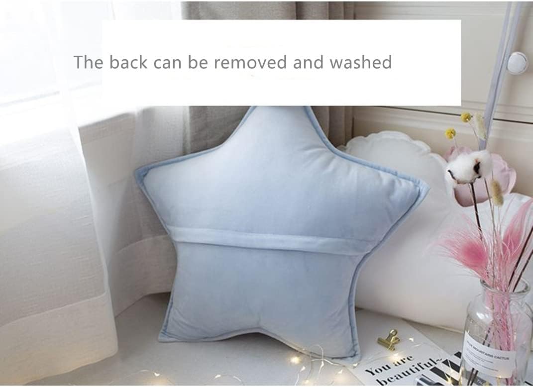 20X20inch 3D Plain and Elegant Star Shaped Throw Pillow Star Plush Pillow Furry Grey Pillow Decorative for Home Living Room,Sofa,Car,Office (Light Gray)