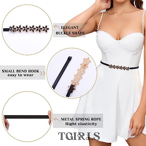 Tgirls Women Meatl Belt Skinny Gold Belt Thin Elastic Waist Belts Stretch Belt for Women Dresses3