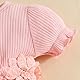 JiAmy Kleinkind Baby Mädchen Kleid Blume Stickerei Tüllkleid Neugeborene Kurzarm Strampler Frühling Sommer Kleidung Prinzessin Kleider für Mädchen 6-9 Monate Rosa