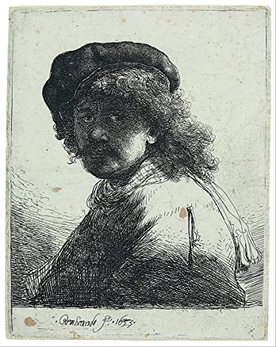 Poster Rembrandt Autoportrait 58x90 cm pour remplacer vos cadres vides par de l'art sur toile