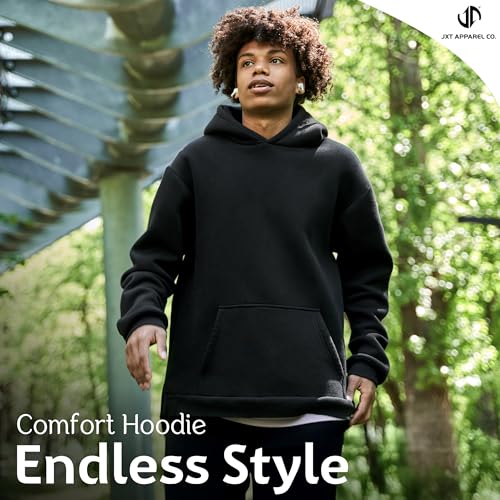 JXT Basic Oversized Hoodie for Men and Women - Solid Streetwear Style Fleece Pullover Hoodies for Women and Men2