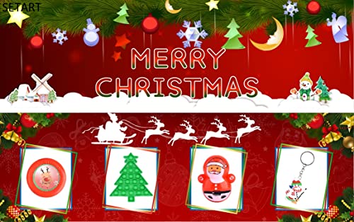 Setart 48Pcs Christmas Fidget Toys Christmas Stocking Stuffers Stress Relief Toys Pinata Fillers Treasure Box Christmas Party Favors Christmas Novelty Assortment Pop Dimple Toys #TOP2