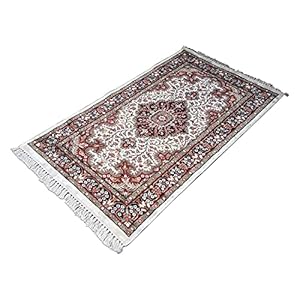 Hand geknoopt kunst zijde tapijt traditionele Perzische witte katoenen basis 0,8×4,2 m door Amma Carpets