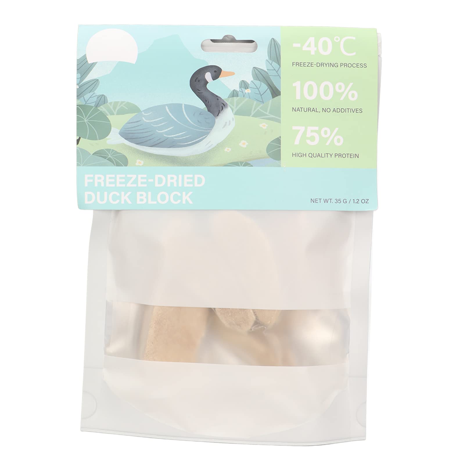 Freeze Dried Duck Pieces High Protein Healthy Freeze Dried Duck Treat Highly Nutritious Easy to Digest for Dogs Cats Pets Meow 1.2oz