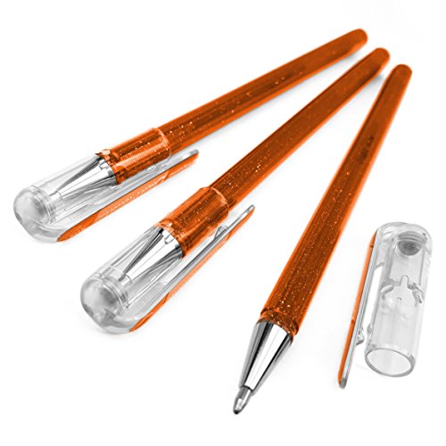 Bolígrafos Pentel Hybrid Dual Metallic Gel Naranja x3