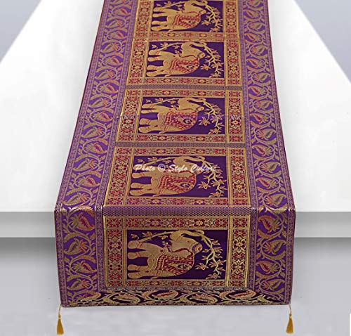 Stylo Culture Brocade �W���J�[�h�Z���^�[�e�[�u�������i�[ �p�[�v�� �����` �{�w�~�A�� �G�X�j�b�N �e�[�u�� �z�[���f�R���[�V���� �� �t���[���� �g���f�B�V���i�� �_�C�j���O�e�[�u���N���X | 60x16�C���` (152 x 40c