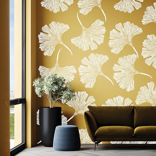 Image of Metal Leaf Pack of 2 Stencil for Wall Painting Home DIY Reusable Wall Stencil Design for Wall Decoration (16-inch x 24 inch) - Combo of 2