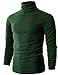 H2H Mens Easy Fit Chunky Cable Textured Knit Turtleneck Sweater Green US 2XL/Asia 5XL (KMTTL028)