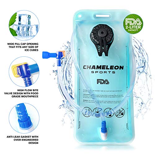 Chameleon Hydration Pack & 2L Hydration Water Bladder | High Flow Bite Valve | Hydration Backpack with Storage | Lightweight Running Backpack for Cycling, Hiking, Ski, Snow for Men, Women & Kids - Thumbnail 3