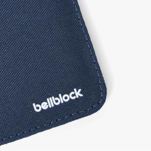 Image of Bellblock Mini Sleeve Canvas Card Holder for Men /Women | Slim Handcrafted Bifold Card Wallet | Holds Upto 7 Credit /Debit /ATM Cards & Folded Cash | Navy Blue