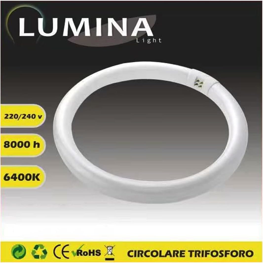 HYTAMA TOOLS LUMINA LIGHT - T9 Lampadina Fluorescente Attacco G10q Luce Bianca Fredda 6400K, Circolare, Vetro. [Classe di efficienza energetica A] (32)