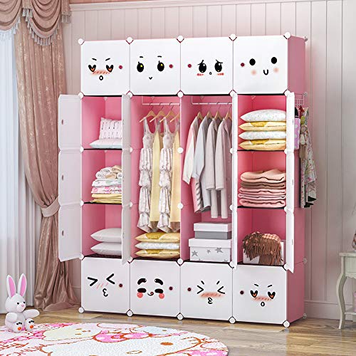GEORGE&DANIS Portable Closet Wardrobe Kids Dresser Storage Cube Organizer for Teenagers Plastic Dresser