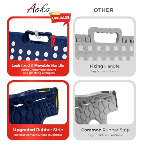 Image of ACKO Folding Step Stool Foldable 16 Inch 400 lbs Capacity, Plastic Stools for Adults and Kids, Collapsible Stools for Kitchen, Stepping Stool with Handle(Royal Blue)