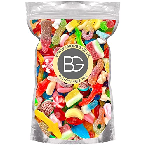 BG Gluten-Free Quality Pick & Mix Sweets - Large Retro Candy Sweeties 800g Pouch Gummy Jelly Fizzy Chewy Pick n Mix