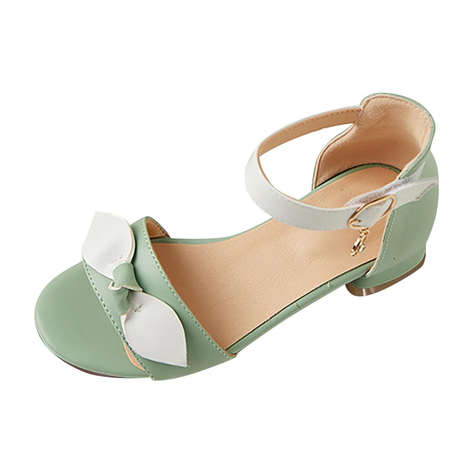 Scarpe da principessa Ragazza Tacco Stiletto Morbido Tacco a spillo Con Fibbia Cinghie Scarpe per bambini Antiscivolo Mary Jane Elegante Scarpe da sposa Sandali comodi per feste all'aperto