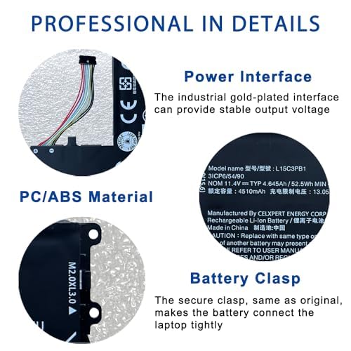 Amazon.com: L15C3PB1 Laptop Battery Replacement for Lenovo Ideapad