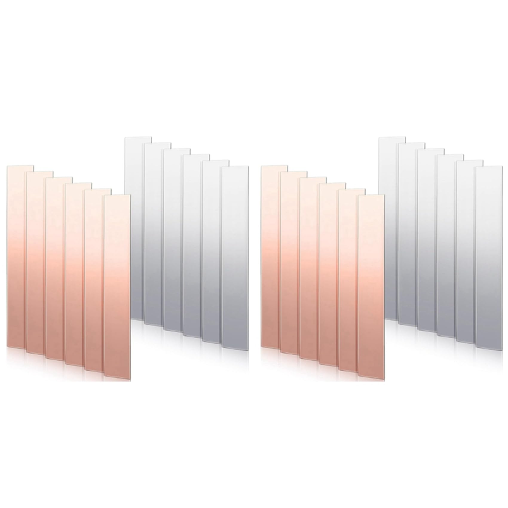 Jnchdghwa As Shown 24 Pcs Pure Copper Zinc Anode Sheet 99.9% High Purity Copper Zinc Electrode Strips 0.04 Inch X 0.98 Inch X 5.98 Inch