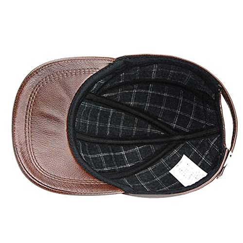 Casquette de baseball en cuir chaud protégeant du vent d'hiver - 5