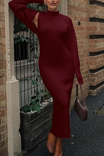 PRETTYGARDEN Women's Fall 2 Piece Outfits Knit Long Sleeve Cropped Cardigan Pullover Sweater Maxi Dress Sets Winter Clothing