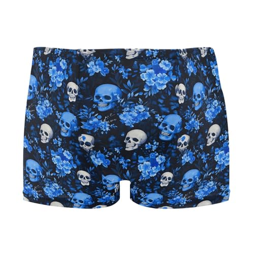 Skull Flower Mens Swim Trunk Swimwear Bathing Suit Swim Brief Square Leg Board Short S B0404486