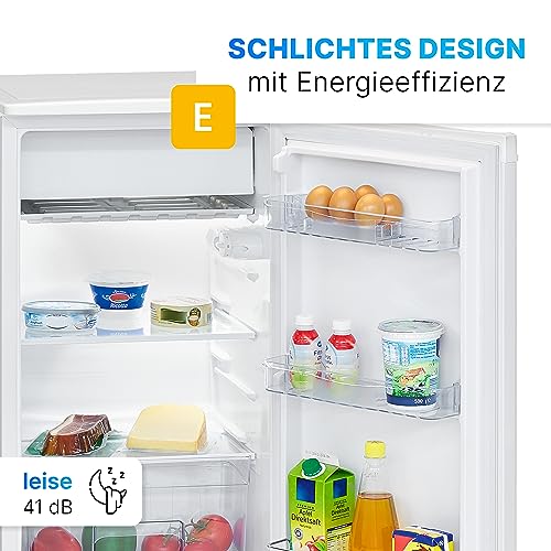 Bomann Kühlschrank mit Gefrierfach | 91L Nutzinhalt davon 8L Gefrierfach | Kühlschrank klein | mit wechselbarem Türanschlag | Mini Kühlschrank m. Gemüseschale | 2 Ablagen | Minibar leise | KS 7349 – Bild 3