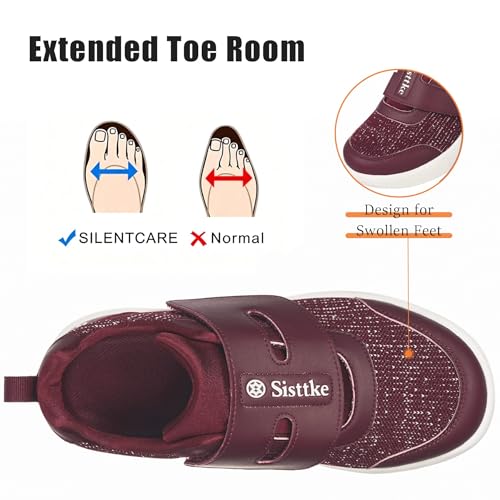 Image of Sisttke Women's Diabetic Shoes Wide Toe Box Slip-On Shoes
