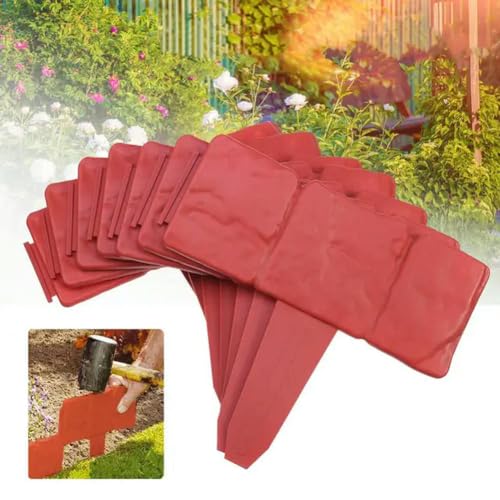 OPica 20 Bordi Grigi per Recinzione da Giardino, Effetto Pietra acciottolata, Bordi in plastica per Prato, Decorazioni per Bordi per aiuole