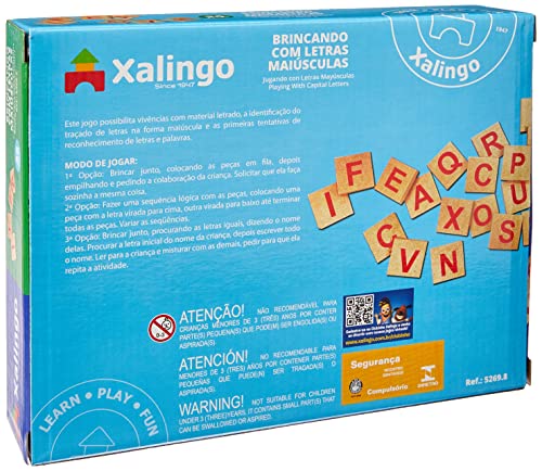 Brinquedo Pedagógico Madeira Brincando com As Letras 36 Peças Xalingo