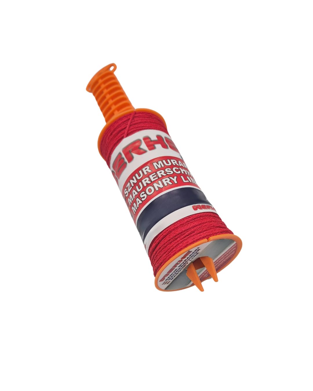 WERHE Filo da muratore su bobina Ø1,8mm 150m di lunghezza con impugnatura – Filo per pavimentazione rosso – Corda da cantiere in polipropilene intrecciato – Resistente ai nodi, allo strappo e robusta
