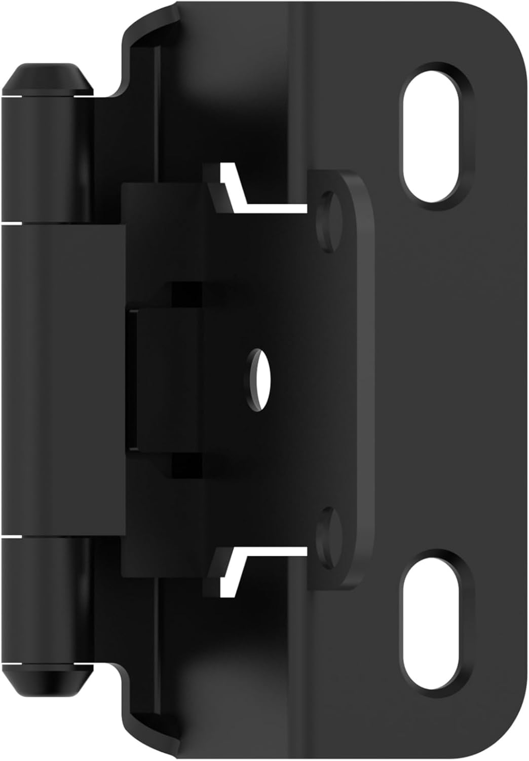 Matte Black Self-Closing Partial Wrap Cabinet Hinges, 2 Pack