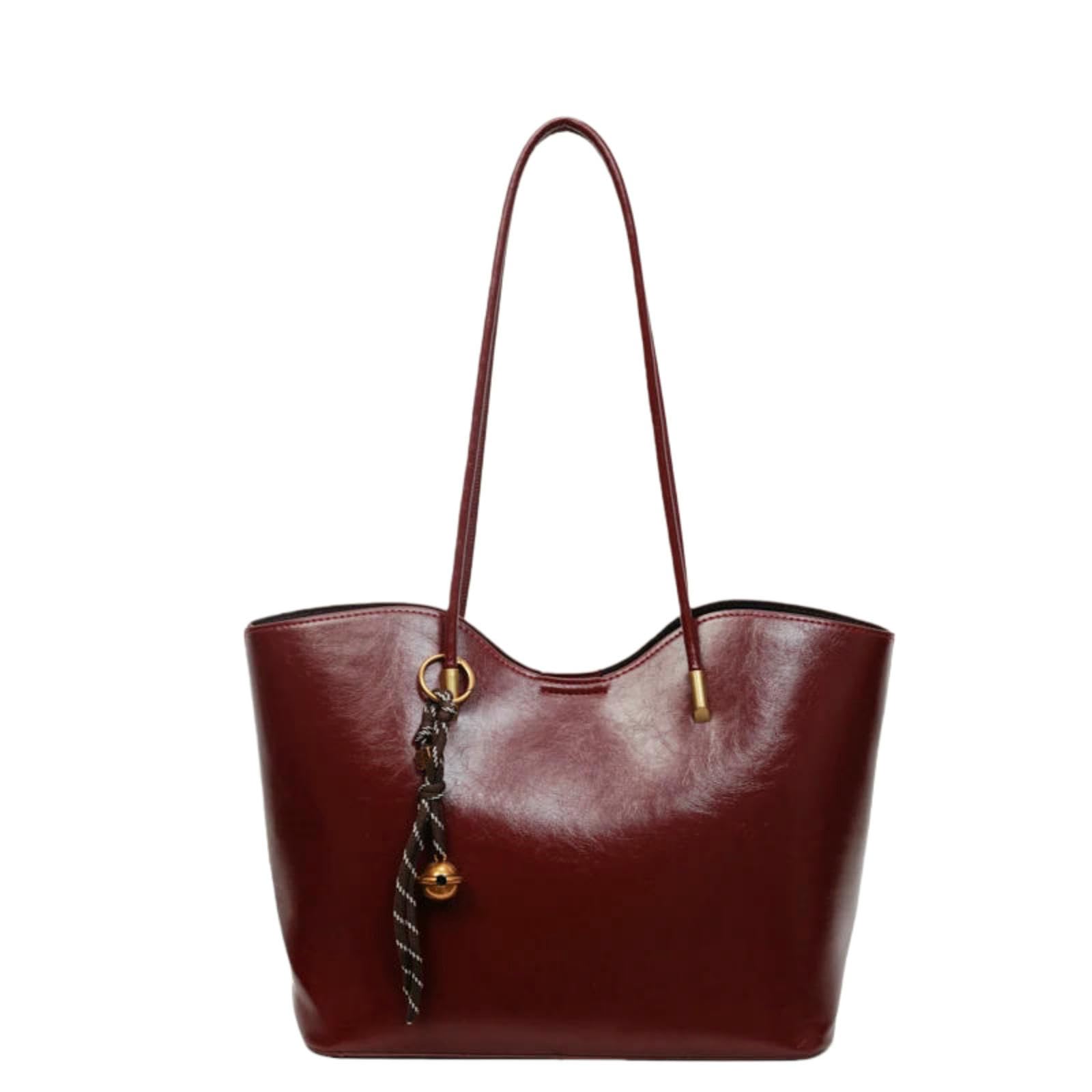 Veslyn Women's Burgundy Tote Bag ；Makeup Leopard Print Fluffy Shoulder For – Cozy Plush Handbag Spacious Soft Purse Autumn Winter Everyday