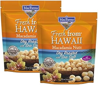 Macadamia Nuts | MacFarms Dry Roasted Macadamia Nuts 24 OZ (2 Pack) - Premium Roasted Nuts with Sea Salt Fresh From Hawaii, Sea Salt Flavored Healthy Snack