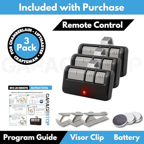 Image of 3X for LiftMaster Chamberlain Craftsman Universal Garage Door Opener Remote Replacement, 893LM 893Max 891LM 371LM 373LM 971LM 973LM, Extra Long-Range