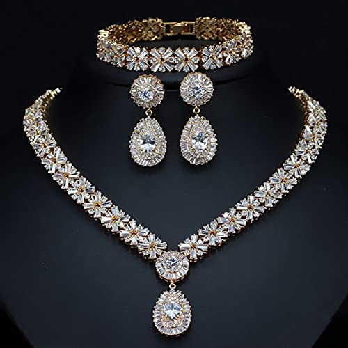 Ensembles de Bijoux CZ cadeau idéal de mariage avec collier goutte d'eau raffiné