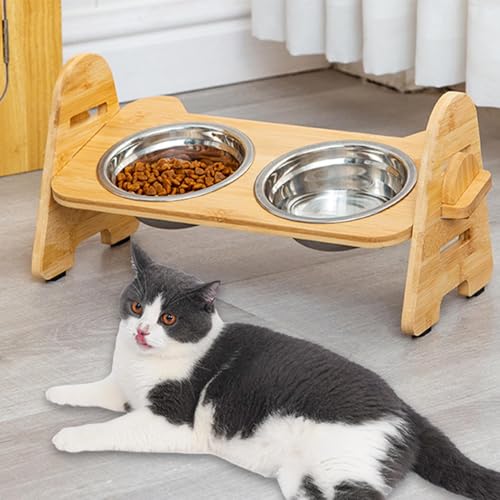 Elevated Dog Bowls, Puppy Feed Dishes, Pet Feeding Accessories, Raised Stand Comfortable Eating, Neater Floor Feeding for Dogs and Cats, 15.35x6.69x7.09 Inches – Bild 4