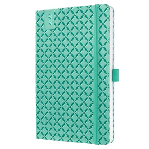 SIGEL J5127 Wochenkalender 2025 A5, Jolie, mintgrün, Hardcover, Gummiband, Stiftschlaufe, Einstecktasche, 174 Seiten, vegan, Buchkalender, Terminplaner., 4.99 €
