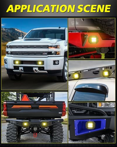 Image of Amber Flush Mount LED Pods 120W CREE LED Bumper Lights for Trucks