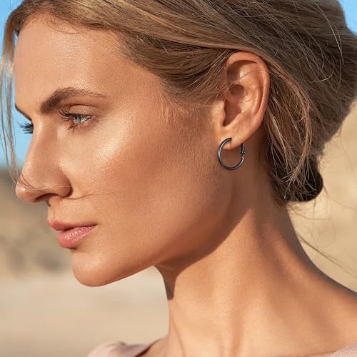 Image of Gacimy Gold Hoop Earrings for Women, 14K Gold Plated Thin Hoops